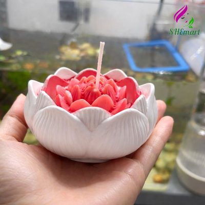 Coc hoa sen nhhieu mau dung nen thom, nen tealight Shemart Candle