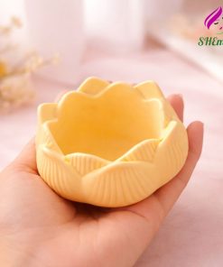 Coc hoa sen nhhieu mau dung nen thom, nen tealight Shemart Candle mau vang