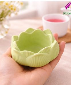 Coc hoa sen nhhieu mau dung nen thom, nen tealight Shemart Candle mau xanh la