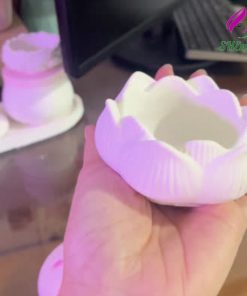 Coc hoa sen nhhieu mau dung nen thom, nen tealight Shemart Candle phu bong