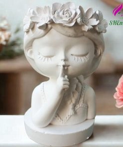 Combo 3 tượng cô gái giữ im lặng bằng thạch cao