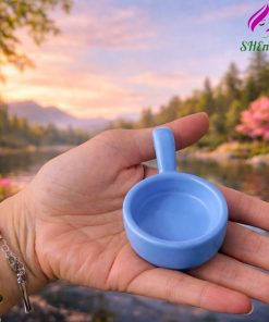 Đế Đựng Nến Tealight Thạch Cao Phủ Bóng, Dùng Cho Đèn Xông Tinh Dầu, Đế Đốt Nến Thơm xanh duong