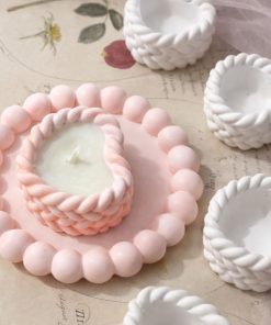Khay Thạch Cao Trắng Viền Bong Bóng SHEMart Khay Decor Chụp Ảnh Trang Sức Mỹ Phẩm gia re