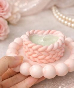 Khay Thạch Cao Trắng Viền Bong Bóng SHEMart Khay Decor Chụp Ảnh Trang Sức Mỹ Phẩm gia re