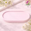 Khay de oval nhieu mau dung tealight trang suc phu kien chup hinh decor mau hong