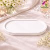 Khay de oval nhieu mau dung tealight trang suc phu kien chup hinh decor mau trang