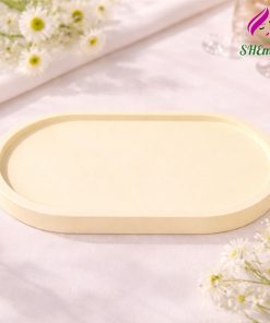 Khay de oval nhieu mau dung tealight trang suc phu kien chup hinh decor mau vang