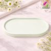 Khay de oval nhieu mau dung tealight trang suc phu kien chup hinh decor mau xanh la nhat