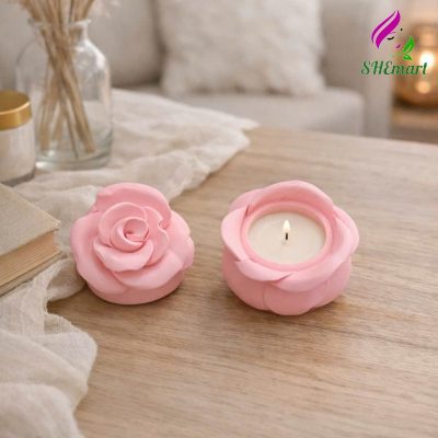 Lọ Nến Thơm Hoa Hồng Mini SHEMart Candles mau hong