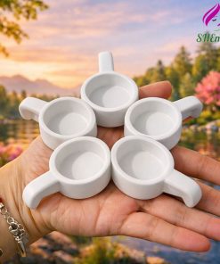 combo 5. chiec Đế Đựng Nến Tealight Thạch Cao Phủ Bóng, Dùng Cho Đèn Xông Tinh Dầu, Đế Đốt Nến Thơm
