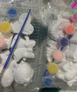Combo tô tượng thạch cao dễ thương kèm màu