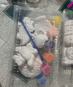 Combo tô tượng thạch cao dễ thương kèm màu
