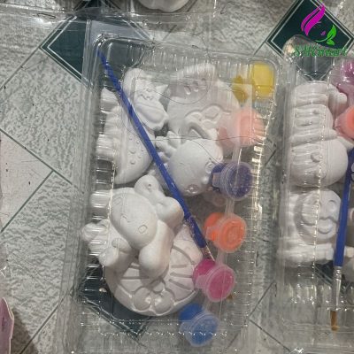 Combo tô tượng thạch cao dễ thương kèm màu