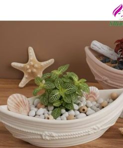 Chậu thuyền hoa để bàn đựng nến thơm | trồng sen đá decor góc học tập chụp hình decor