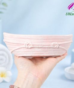 Chậu thuyền hoa để bàn đựng nến thơm | trồng sen đá decor góc học tập chụp hình mau hong nhat