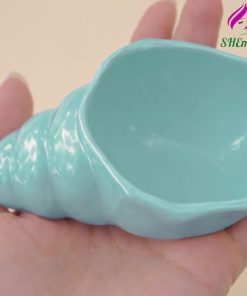 Cốc đựng nến hình vỏ ốc biển dùng làm decor, trang trí, vỏ ốc đựng nến thơm SHEMart Candles mau xanh mint