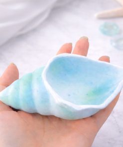 Cốc đựng nến hình vỏ ốc biển dùng làm decor, trang trí, vỏ ốc đựng nến thơm SHEMart Candles mau xanh mint