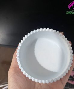 Hũ đựng nến thơm tròn sọc trắng có nắp – mẫu cốc Dubai 10x8 đựng nến thơm, làm decor, trang trí nhà cửa xanh duong