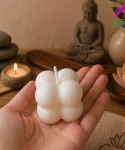 Nến thơm Rubik mùi hoa, mùi dâu - nến thơm handmade mau trang