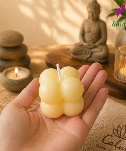 Nến thơm Rubik mùi hoa, mùi dâu - nến thơm handmade mau vang