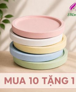 combo Khay Đựng Nến Thơm, Khay Đế Lót Ly Thạch cao Phụ Kiện Chụp Hình Studio Phong Cách Tối Giản màu