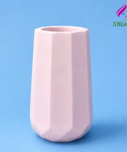 Bình Hoa Decor Tối Giản – Lọ Cắm Hoa Giả, Hoa Nến Thơm Thạch Cao Giả Gốm Sứ hồng pastel
