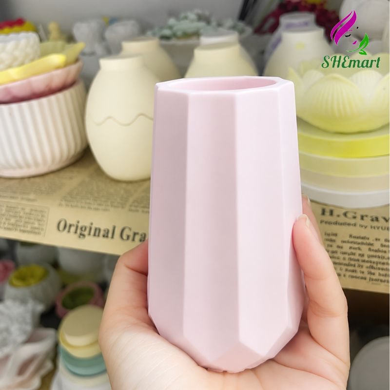 Bình Hoa Decor Tối Giản – Lọ Cắm Hoa Giả, Hoa Nến Thơm Thạch Cao Giả Gốm Sứ hồng pastel Bình Hoa Decor Tối Giản – Lọ Cắm Hoa Giả, Hoa Nến Thơm Thạch Cao Giả Gốm Sứ hồng pastel