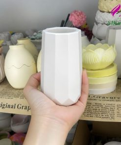 Bình Hoa Decor Tối Giản – Lọ Cắm Hoa Giả, Hoa Nến Thơm Thạch Cao Giả Gốm Sứ mau trang