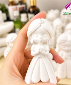 Set 5 Tượng Công Chúa Disney Mini – Tượng Thạch Cao Tô Màu DIY Kèm Màu & Cọ