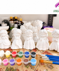 Set 5 Tượng Công Chúa Disney Mini – Tượng Thạch Cao Tô Màu DIY Kèm Màu co