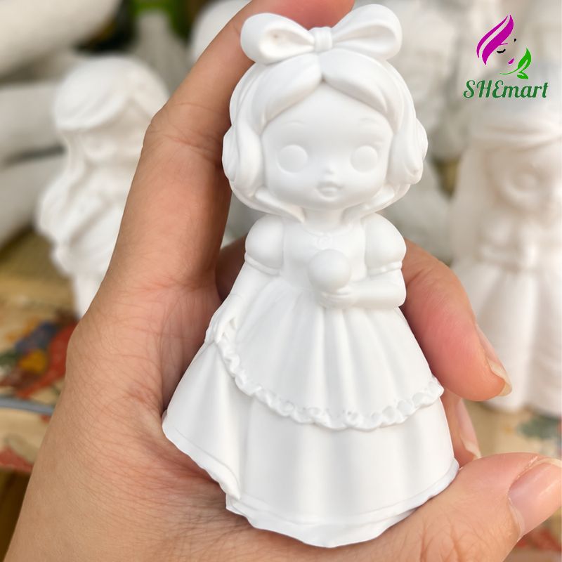 Set 5 Tượng Công Chúa Disney Mini – Tượng Thạch Cao Tô Màu DIY Kèm Màu & Cọ bach tuyet Set 5 Tượng Công Chúa Disney Mini – Tượng Thạch Cao Tô Màu DIY Kèm Màu & Cọ bach tuyet