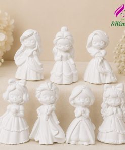 Set 5 Tượng Công Chúa Disney Mini – Tượng Thạch Cao Tô Màu DIY Kèm Màu co