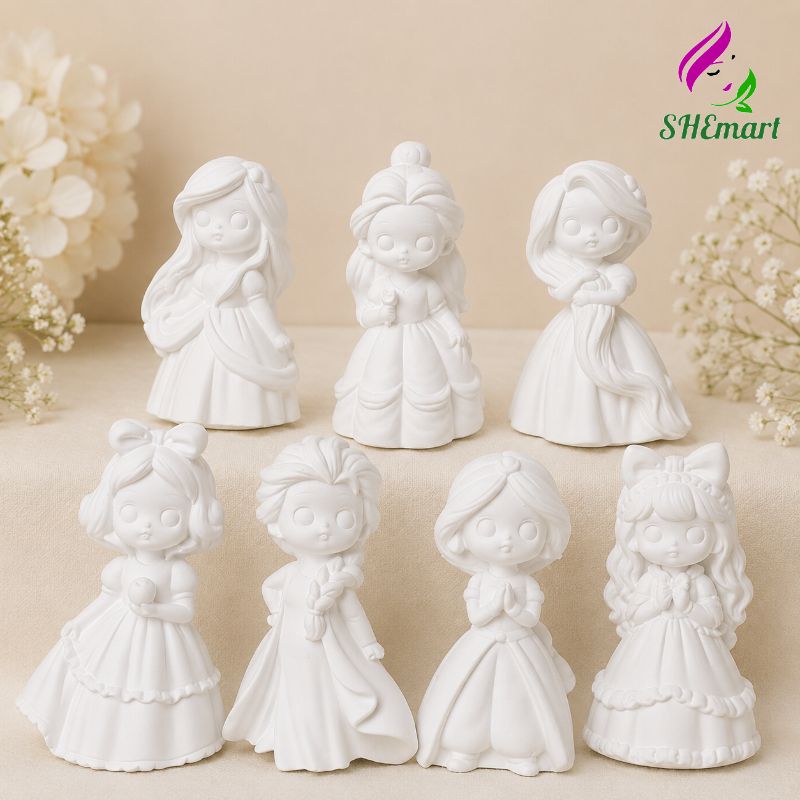 Set 5 Tượng Công Chúa Disney Mini – Tượng Thạch Cao Tô Màu DIY Kèm Màu co Set 5 Tượng Công Chúa Disney Mini – Tượng Thạch Cao Tô Màu DIY Kèm Màu co