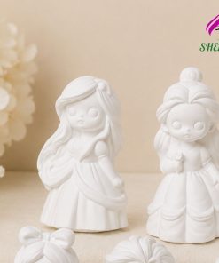 Set 5 Tượng Công Chúa Disney Mini – Tượng Thạch Cao Tô Màu DIY Kèm Màu va co