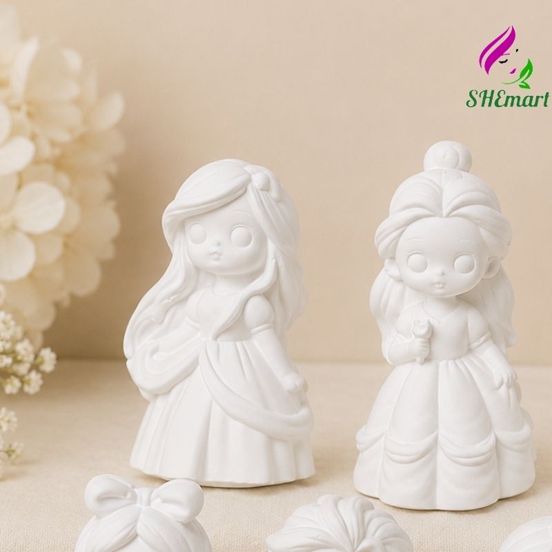 Set 5 Tượng Công Chúa Disney Mini – Tượng Thạch Cao Tô Màu DIY Kèm Màu va co Set 5 Tượng Công Chúa Disney Mini – Tượng Thạch Cao Tô Màu DIY Kèm Màu va co