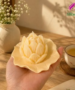 Khay nến thơm hoa sen thơm mùi tinh dầu hoa sen, làm quà tặng, decor, setup phong yoga, chụp ảnh mau vang