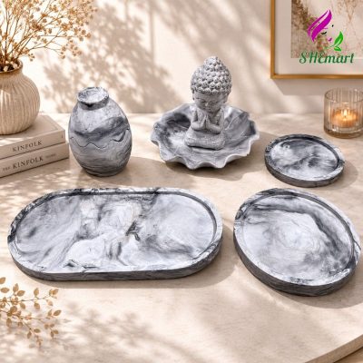 Decor voi KHAY THẠCH CAO GIẢ ĐÁ SIÊU ĐẸP –LÀM DECOR TRANG TRÍ NHÀ CỬAM, ĐỂ NẾN THƠM ĐIỂM NHẤN TINH TẾ CHO KHÔNG GIAN SỐNG